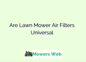 Are Lawn Mower Air Filters Universal