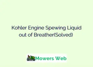 Kohler Engine Spewing Liquid out of Breather