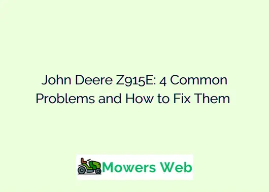 john deere z915e problems