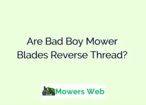 Are Bad Boy Mower Blades Reverse Thread?