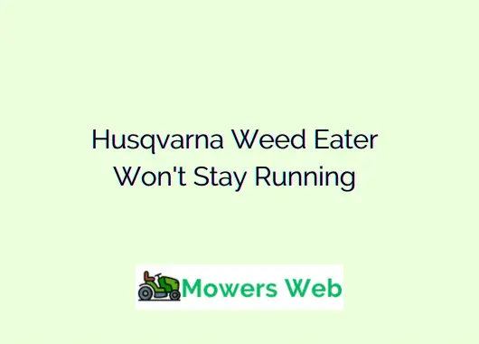 Husqvarna Weed Eater Won't Stay Running