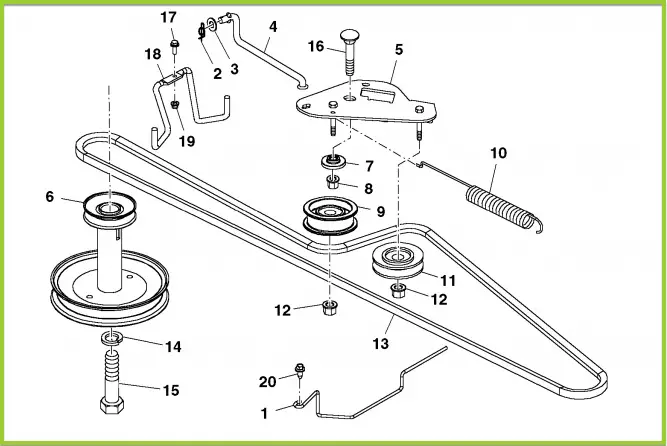 John Deere D105 drive belt diagram