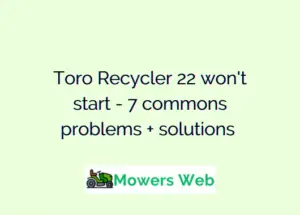 Toro Recycler 22 won't start