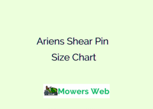 Ariens Shear Pin Size Chart
