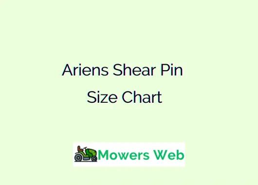 Ariens Shear Pin Size Chart