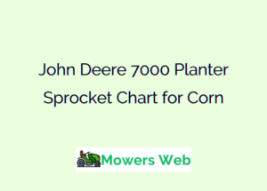 John Deere 7000 Planter Sprocket Chart for Corn