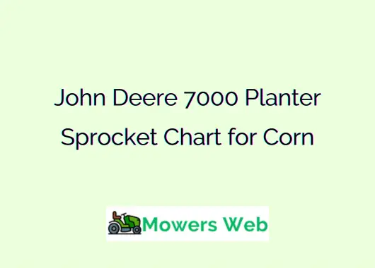 John Deere 7000 Planter Sprocket Chart for Corn