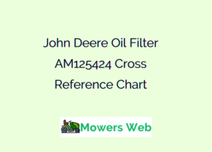 John Deere Oil Filter AM125424 Cross Reference Chart
