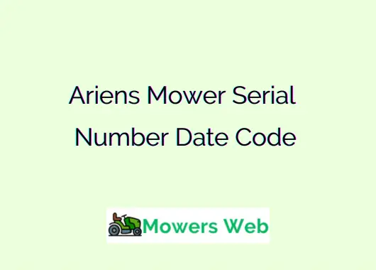 Ariens Mower Serial Number Date Code