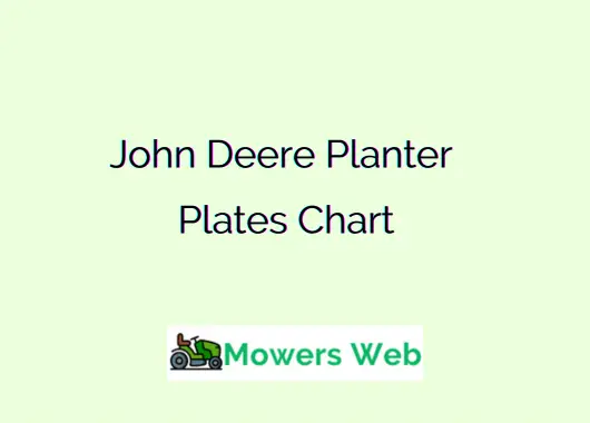 John Deere Planter Plates Chart