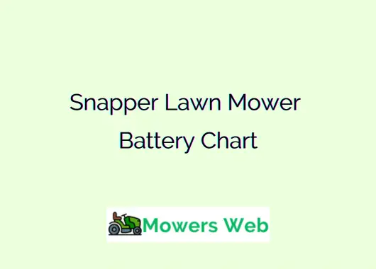 Snapper Lawn Mower Battery Chart