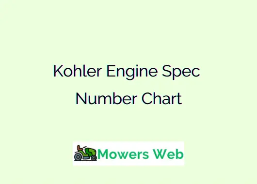 Kohler Engine Spec Number Chart