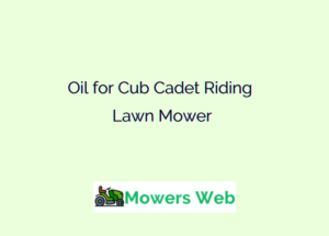 Oil for Cub Cadet Riding Lawn Mower