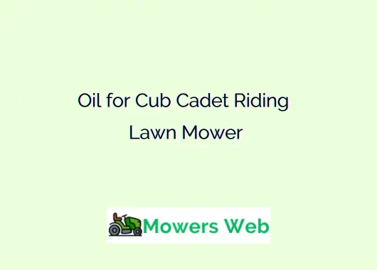 Oil for Cub Cadet Riding Lawn Mower