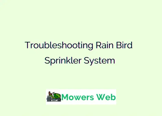Troubleshooting Rain Bird Sprinkler System