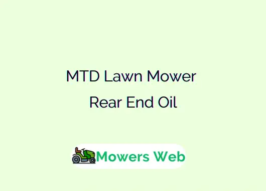 MTD Lawn Mower Rear End Oil