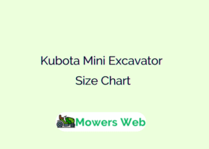 Kubota Mini Excavator Size Chart