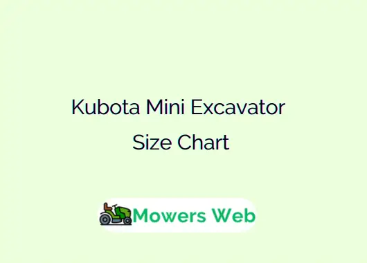 Kubota Mini Excavator Size Chart