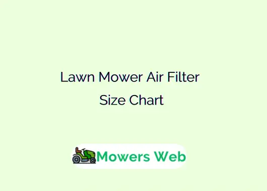 Lawn Mower Air Filter Size Chart