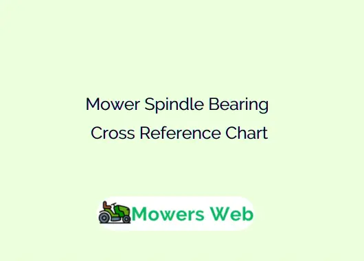 Mower Spindle Bearing Cross Reference Chart
