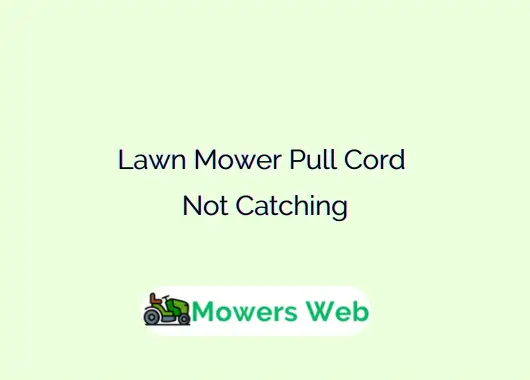 Lawn Mower Pull Cord Not Catching