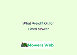 What Weight Oil for Lawn Mower