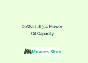 DeWalt 163cc Mower Oil Capacity