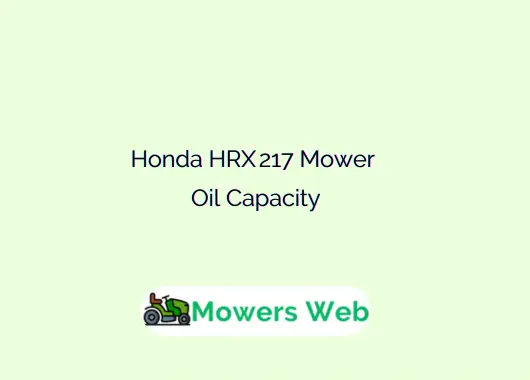 Honda HRX 217 Mower Oil Capacity