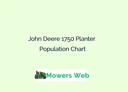 John Deere 1750 Planter Population Chart