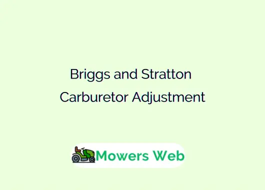 Briggs and Stratton Carburetor Adjustment
