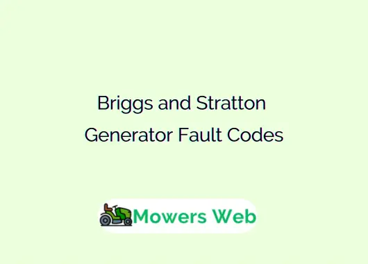 Briggs and Stratton Generator Fault Codes