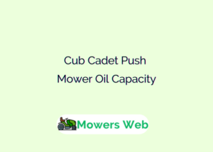 Cub Cadet Push Mower Oil Capacity