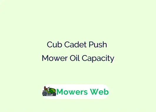 Cub Cadet Push Mower Oil Capacity