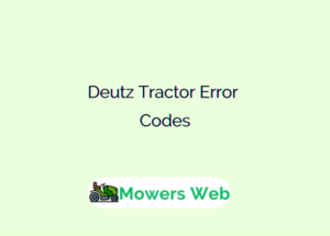 Deutz Tractor Error Codes