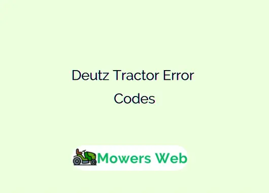 Deutz Tractor Error Codes
