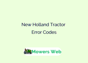 New Holland Tractor Error Codes