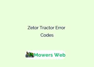 Zetor Tractor Error Codes