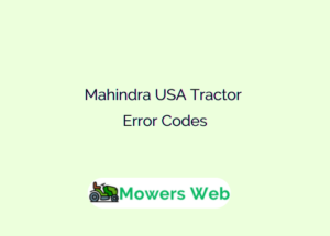 Mahindra USA Tractor Error Codes