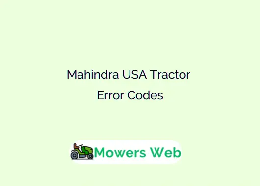 Mahindra USA Tractor Error Codes